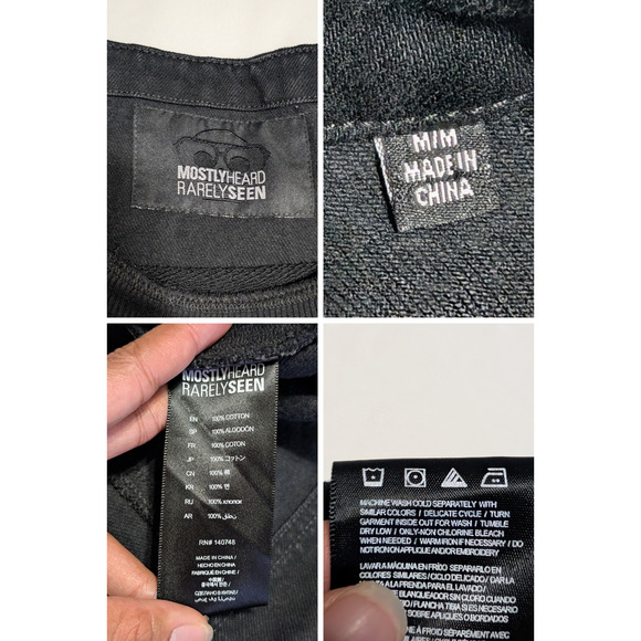 Mostly Heard Rarely Seen Only The Denim On My Back Crewneck Sweatshirt Black - Picture 7 of 8